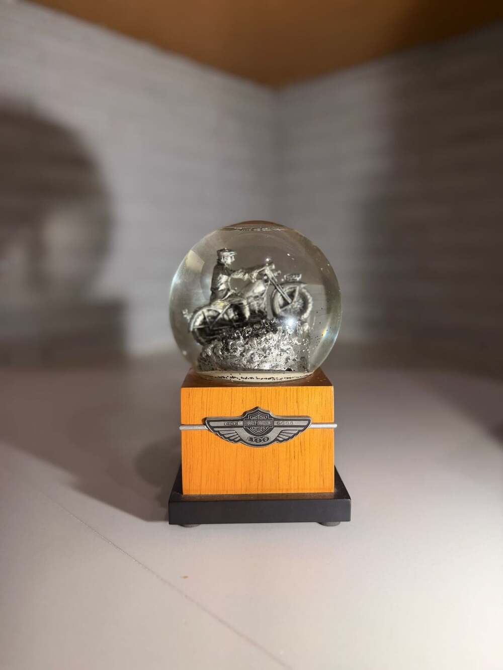 Harley-Davidson 100th Anniversary 1936 EL Knucklehead Water Globe Snow TESTED